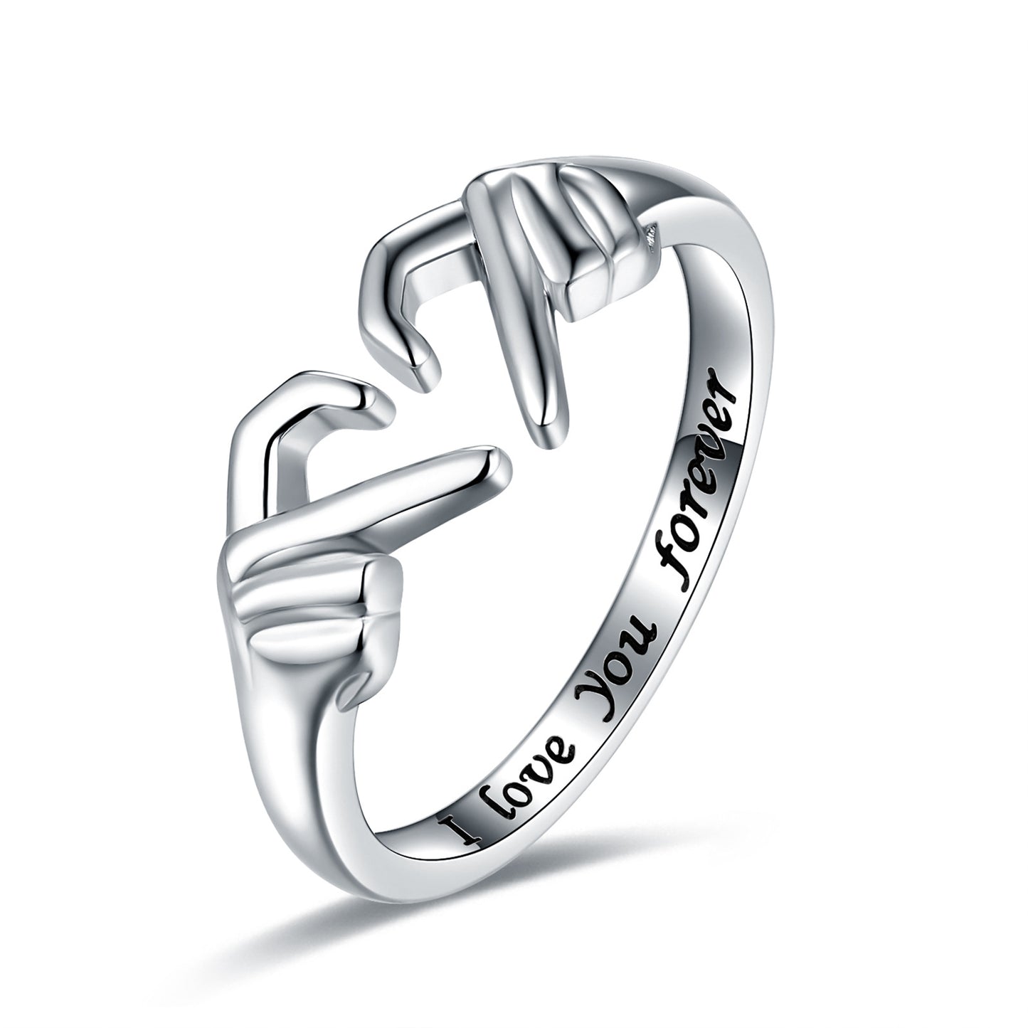 Romantic Heart Hand Hug Fashion Ring For Women Couple Jewelry Silver Color Punk Gesture Wedding Men Finger Accessories Gifts Overview: DESIGN: Silver Adjustable Heart Claddagh Ring - Heart represents Forever Love, Hands represent Friendship, with "I love