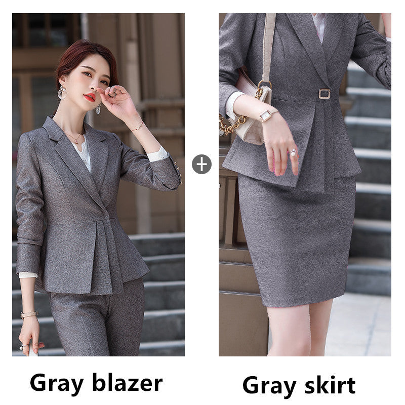 New Women's Hot-selling Professional Suits Elegant Temperament Product information: Product Category: Professional Women's Pants Set Edition type: fit type Top style: small suit Top sleeve length: long sleeve Popular elements: Irregular Main fabric compos
