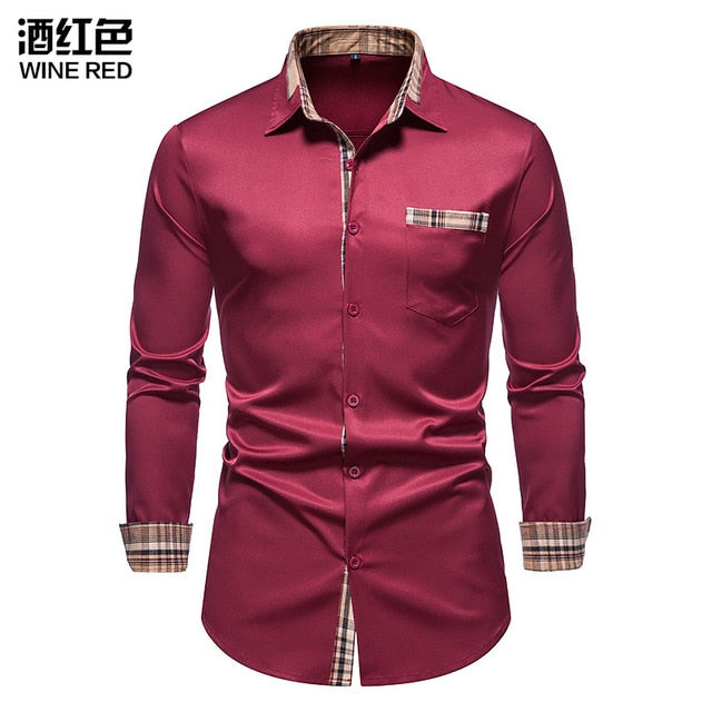 Plaid Patchwork Formal Shirts for Men The Plaid Patchwork Formal Shirts for Men are the perfect shirt for any man who wants to look his best. Made from a breathable fabric, these slim-fit shirts are perfect for any occasion, whether it be a casual gatheri