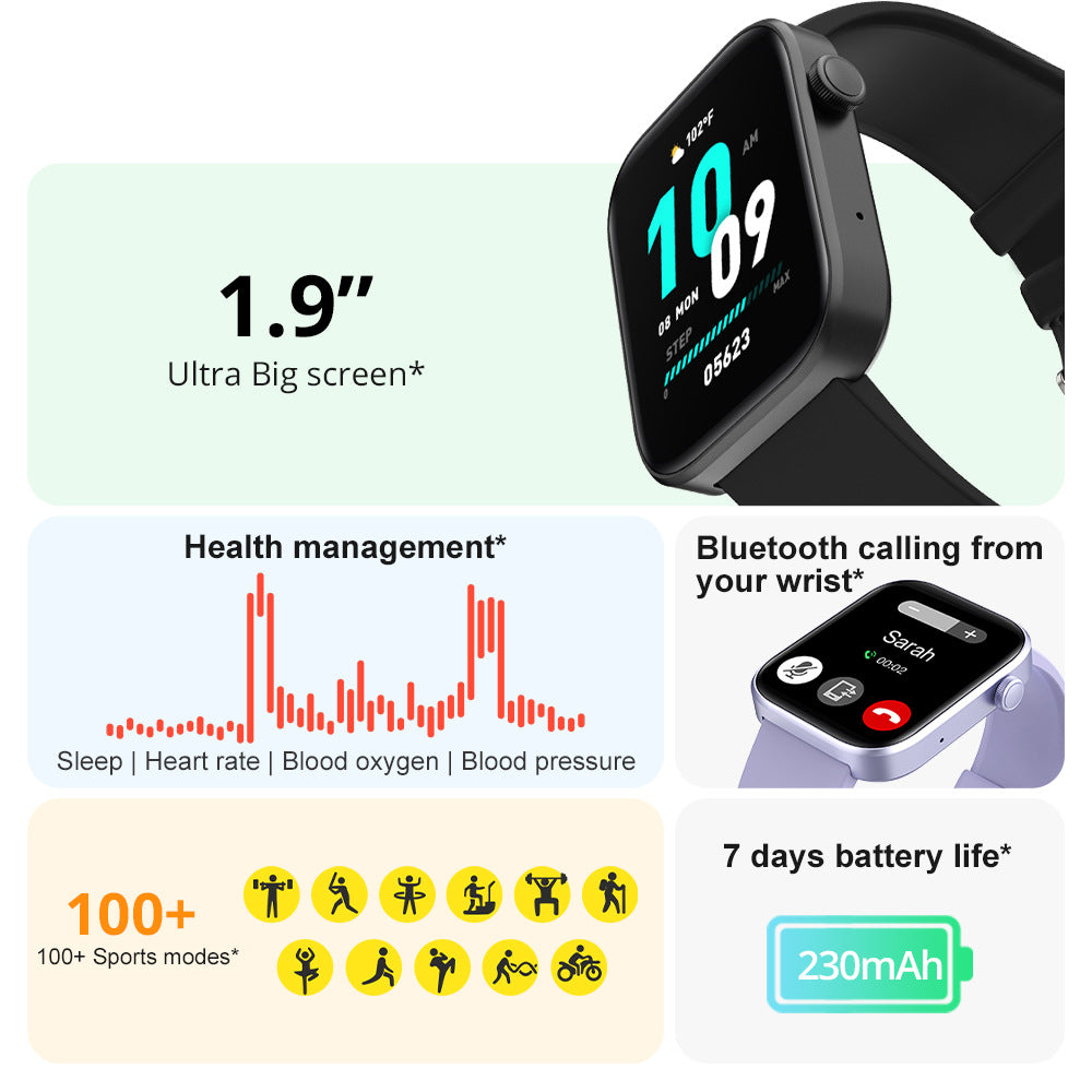 Sports Heart Rate Meter Step IP67 Waterproof Full Screen Smart Watch Product information: Color: black, gold, blue, light purple Battery capacity: 230mAh Operation mode: touch button Screen Type: TFT screen Battery life: 7-14 days Functions: Waterproof, s