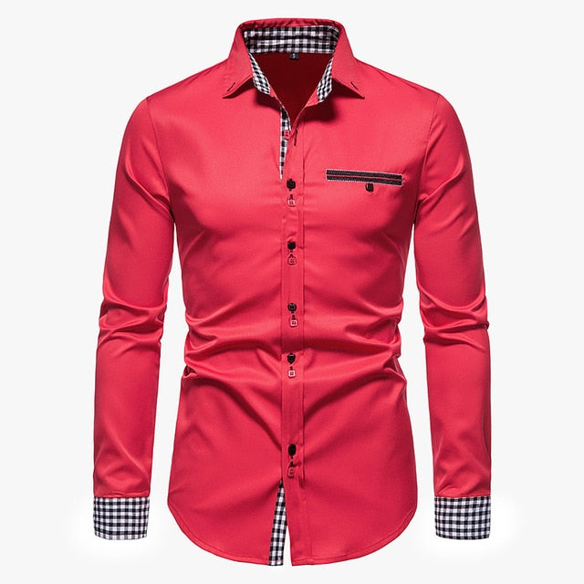 Plaid Patchwork Formal Shirts for Men The Plaid Patchwork Formal Shirts for Men are the perfect shirt for any man who wants to look his best. Made from a breathable fabric, these slim-fit shirts are perfect for any occasion, whether it be a casual gatheri