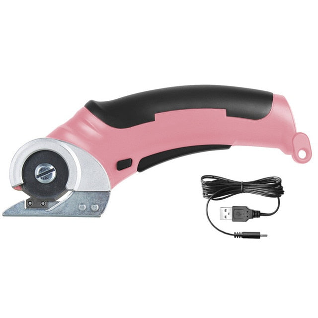 Rechargeable Cordless Electric Scissors The Rechargeable Cordless Electric Scissors make your manual work more efficient and effortless. This multi-purpose rotary cloth cutter is the answer to hassle-free cutting of materials such as cardboard, leather, p