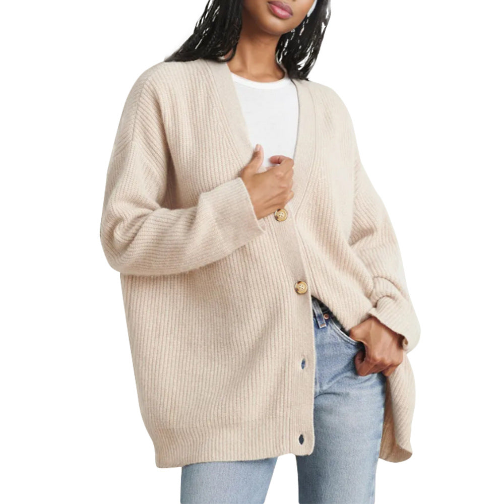 Popular Solid Color Cardigan Sweater Coat For Women Product information: Color: gray, black, apricot, Brown, taupe, Ivory White Size: S,M,L,XL,XXL,XXXL Sleeve type: conventional sleeve Main fabric composition: Polyester Wearing style: Cardigan Style: casu