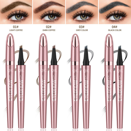 Waterproof And Smooth Not Smudge Four-fork Liquid Eyebrow Pencil Product information: Color: gray, brown, black, brown Specifications: Standard specifications Applicable skin type: Universal Category: eyebrow pencil, eyebrow powder Color classification: 1