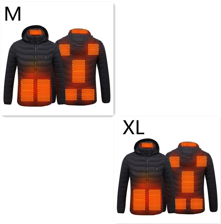 New Heated Jacket Coat USB Electric Jacket Cotton Coat Heater Thermal Clothing Heating Vest Men's Clothes Winter Overview: LIGHTWEIGHT DESIGN FOR HEATING: Metallic dot lining, elastic cuffs, hem, removable hood, long sleeve and high-quality zippers help y
