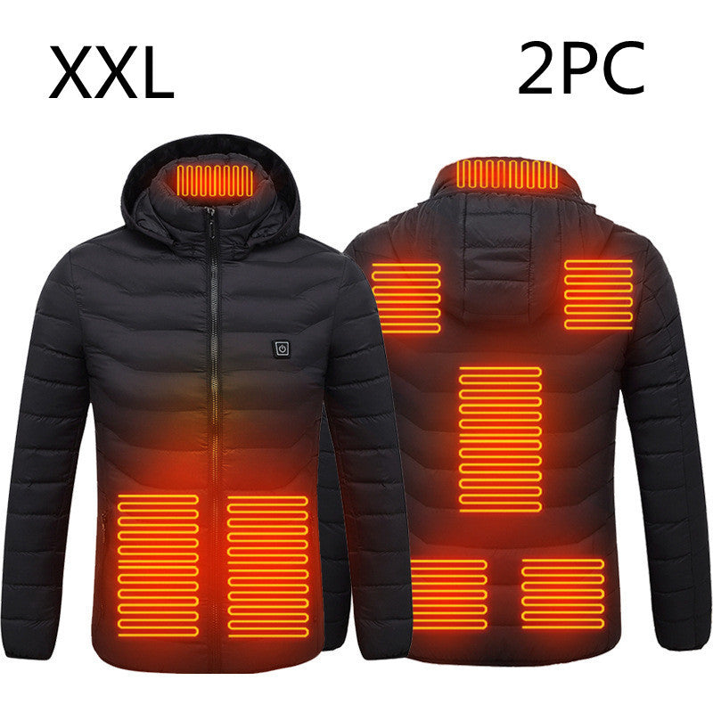 New Heated Jacket Coat USB Electric Jacket Cotton Coat Heater Thermal Clothing Heating Vest Men's Clothes Winter Overview: LIGHTWEIGHT DESIGN FOR HEATING: Metallic dot lining, elastic cuffs, hem, removable hood, long sleeve and high-quality zippers help y