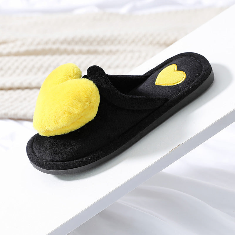 Cute Love Slipper Winter Warm Fluffy Shoes Home Slippers For Valentine's Day Overview: Unique design, stylish and beautiful. Good material, comfortable feet. A variety of colors, any choice. Specification: Cartoon love slippery home slippers Sole material