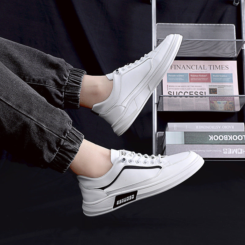 Men's Fashion All-match Breathable Trendy Shoes Product information: Upper material: synthetic leather Heel height: low heel (1-3CM) Pattern: solid color Color: HB-6 white black, HB-6 white gray Sizes: 39, 40, 41, 42, 43, 44 Sole material: plastic Inner m