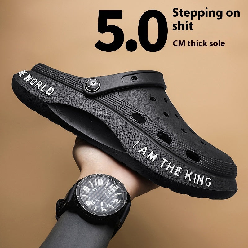 Outdoor Casual Dual-use Beach Half Slippers Sports Leisure Sandals Feeling Of Walking On Shit Product information: Color: black, gray, green, blue, white, black [fashion style], white【 fashion style], khaki [fashion style], Black [casual style], white【 ca