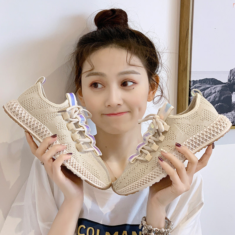 New Style Flying Woven Socks Shoes Casual Sports Shoes Women Running Shoes Product Information: Product Category: Coconut Shoes Style: Korean Suitable season: autumn Applicable gender: female Upper material: flying weave Popular elements: sewing thread, c