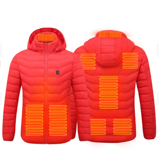 New Heated Jacket Coat USB Electric Jacket Cotton Coat Heater Thermal Clothing Heating Vest Men's Clothes Winter Overview: LIGHTWEIGHT DESIGN FOR HEATING: Metallic dot lining, elastic cuffs, hem, removable hood, long sleeve and high-quality zippers help y