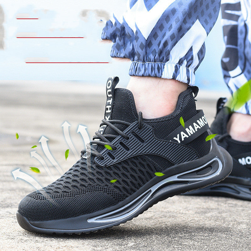 Ultra-light Steel Toe Anti-piercing Work Shoes Product information : Color: 803 black anti-smash and anti-puncture Function : Puncture damage Material: fly woven Upper style: low Scope of use: factories, construction sites, mines, steel, smelting, chemica