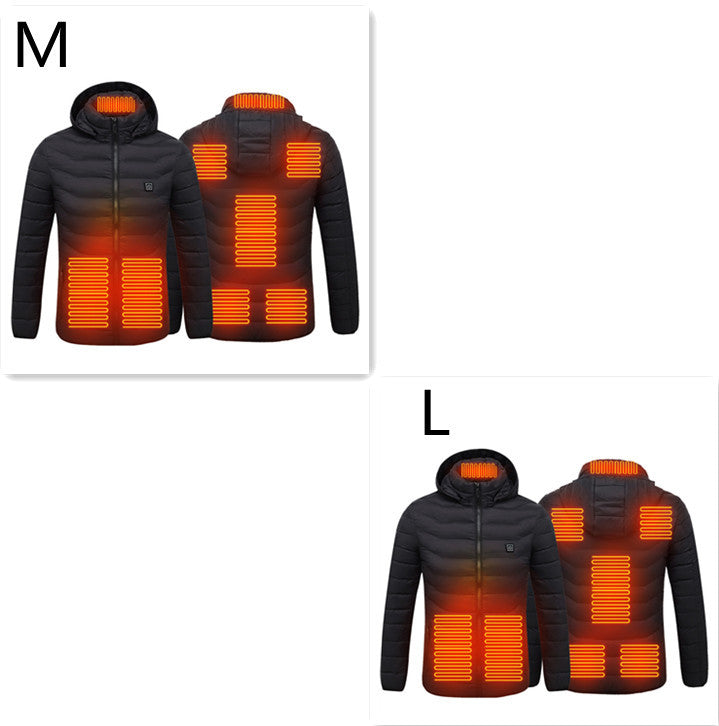 New Heated Jacket Coat USB Electric Jacket Cotton Coat Heater Thermal Clothing Heating Vest Men's Clothes Winter Overview: LIGHTWEIGHT DESIGN FOR HEATING: Metallic dot lining, elastic cuffs, hem, removable hood, long sleeve and high-quality zippers help y