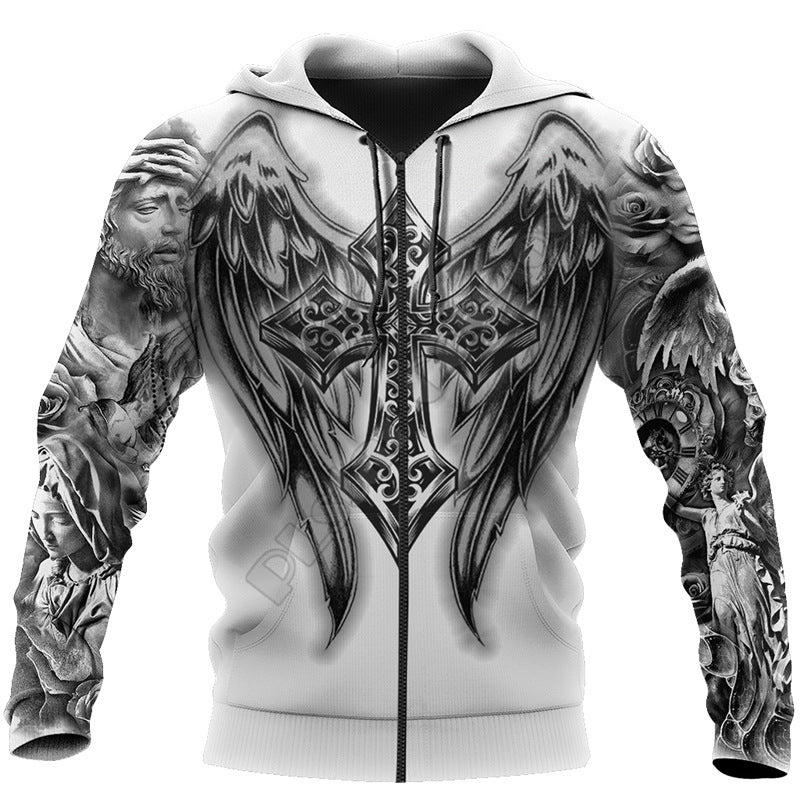 New Men's 3D Digital Jesus Print Long Sleeve Sweatshirt Product Information: Style: Casual Purchasing category: Youth popular (18-24 years old) Style: cardigan With or without liner: Without liner Collar type: no collar Neckline shape: round neck Sleeve l
