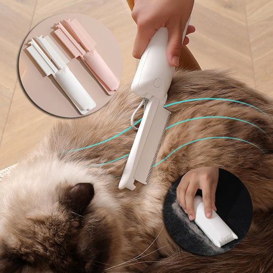Pet Groomer Pet Hair Removal Brush Cat Grooming Brush Dog Cat Massage Epilator To Remove Floating Hair Cat Hair Dog Pet Supplies Overview: Combing for three purposes, opening knots and removing floating hairs, wardrobe mesh storage grid, efficient hair re