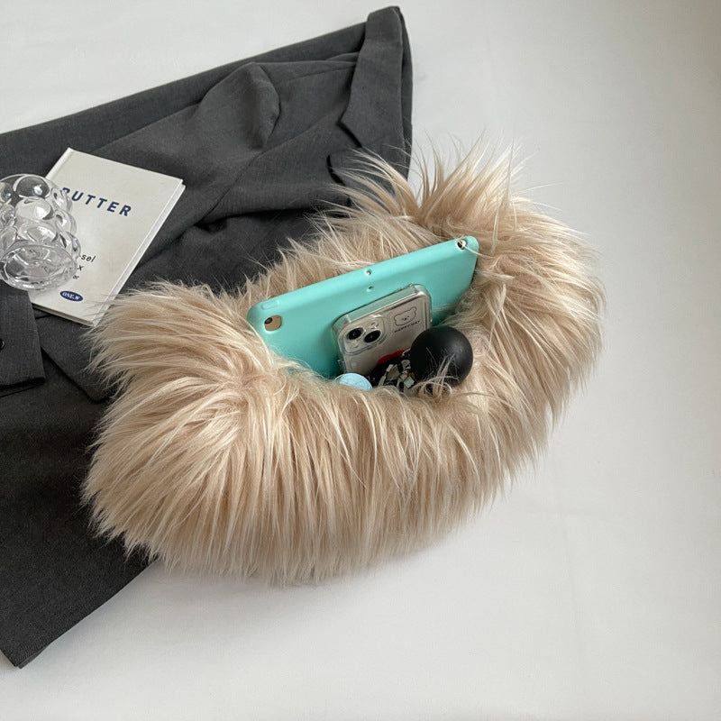 Plush Armpit Shoulder Bags Winter Large Capacity Personalized Heart Bag Women's Luxury Handbags High Quality Valentine's Day Gift Product information: Material: plush Style: fashionable and simple Features:Solid color Color:picture color Size:39*30*7cm Pa