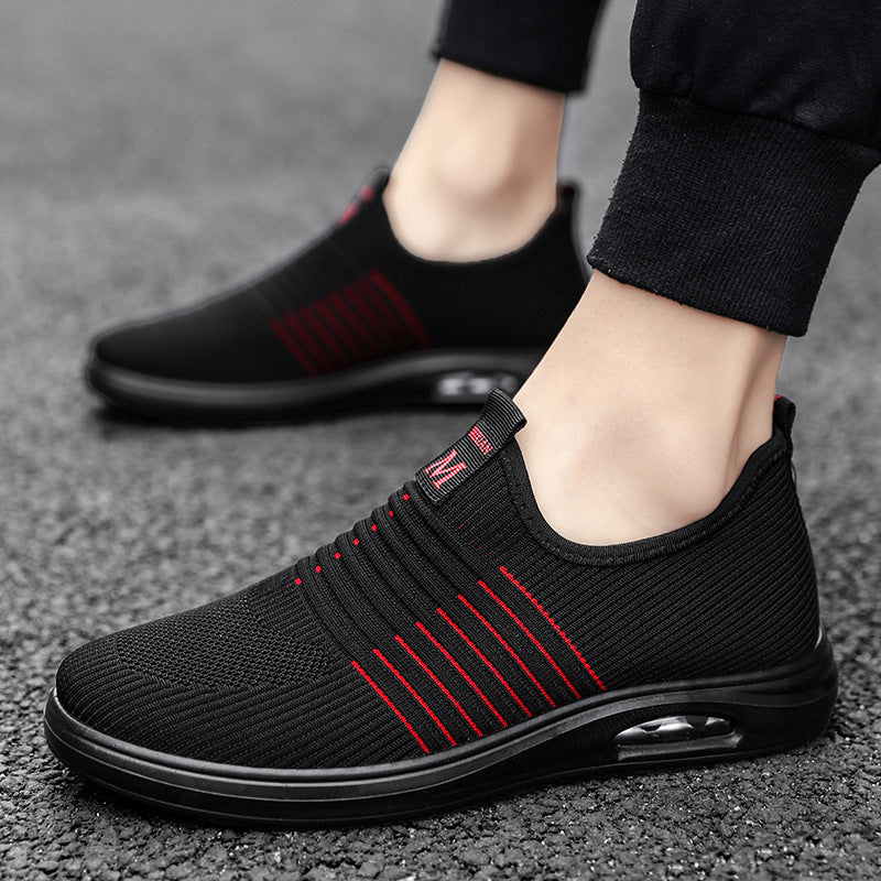 Men's Autumn Fly Woven Mesh Casual Sneaker Product information: Applicable sports: Universal Lining material: Cotton Color: F2119 black Gray, F2119 black red, F2117 black Gray, F2117 Black Upper height: low top Heel height: low heel (1-3CM) Size: 38, 39,