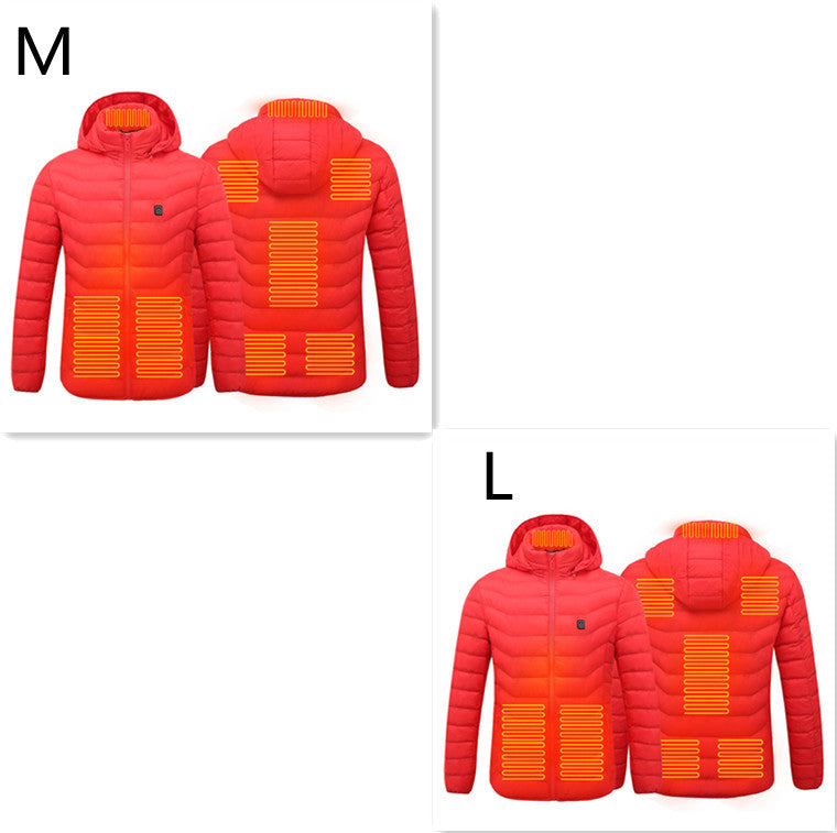 New Heated Jacket Coat USB Electric Jacket Cotton Coat Heater Thermal Clothing Heating Vest Men's Clothes Winter Overview: LIGHTWEIGHT DESIGN FOR HEATING: Metallic dot lining, elastic cuffs, hem, removable hood, long sleeve and high-quality zippers help y