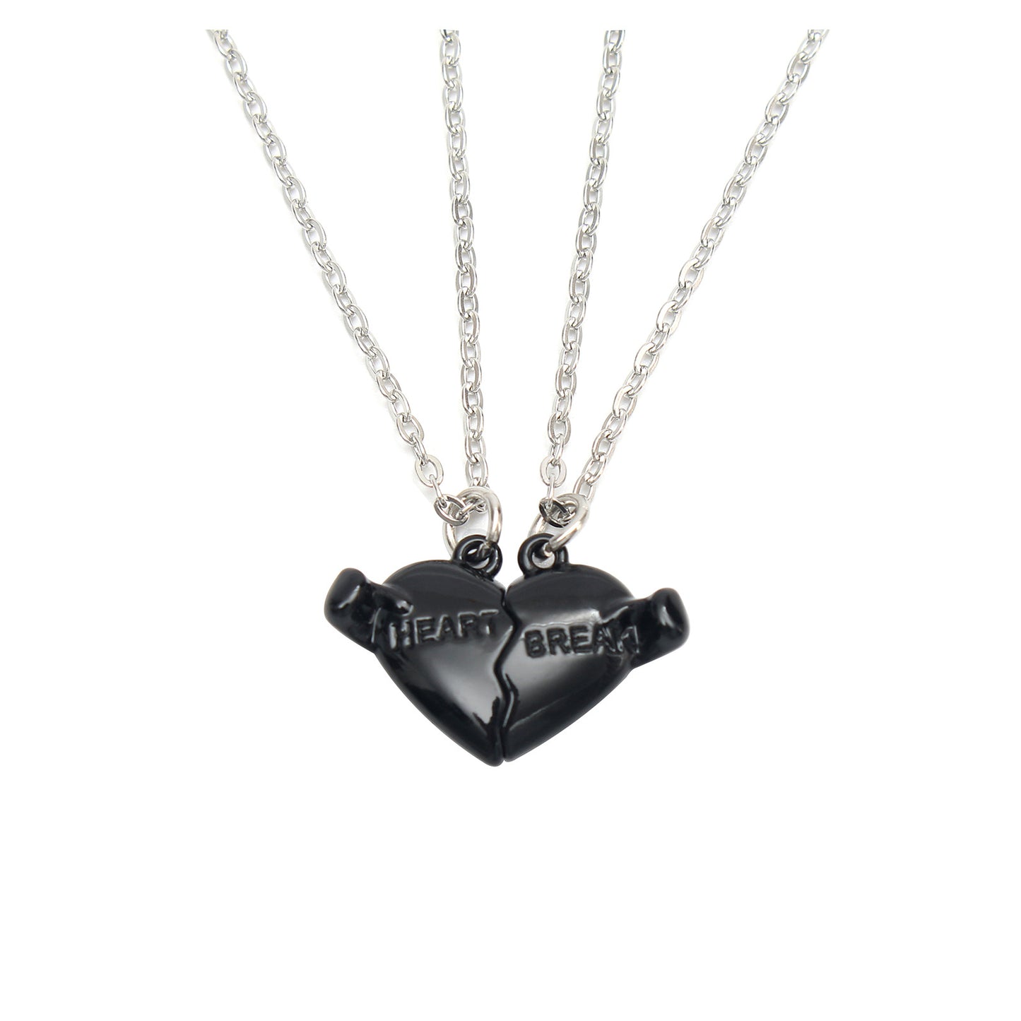Holding Heart Magnet Pendant Couple Necklace For Love Product Information: Material: Mixed material Processing process: handmade Shape: Heart shape Chain pattern: cross chain Layer or not: No Pendant material: Alloy Popular element: Hearts/hearts Style: C