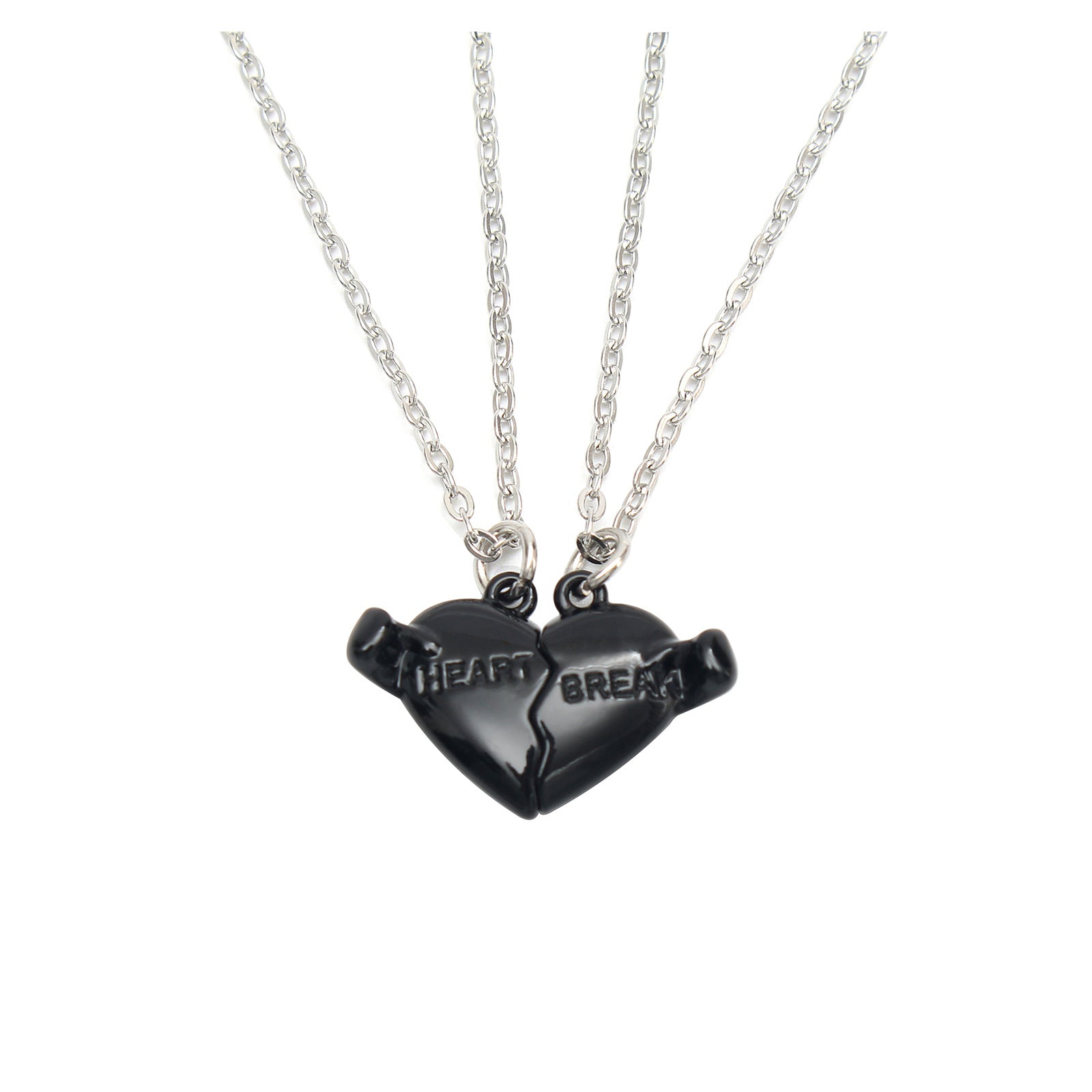 Holding Heart Magnet Pendant Couple Necklace For Love Product Information: Material: Mixed material Processing process: handmade Shape: Heart shape Chain pattern: cross chain Layer or not: No Pendant material: Alloy Popular element: Hearts/hearts Style: C