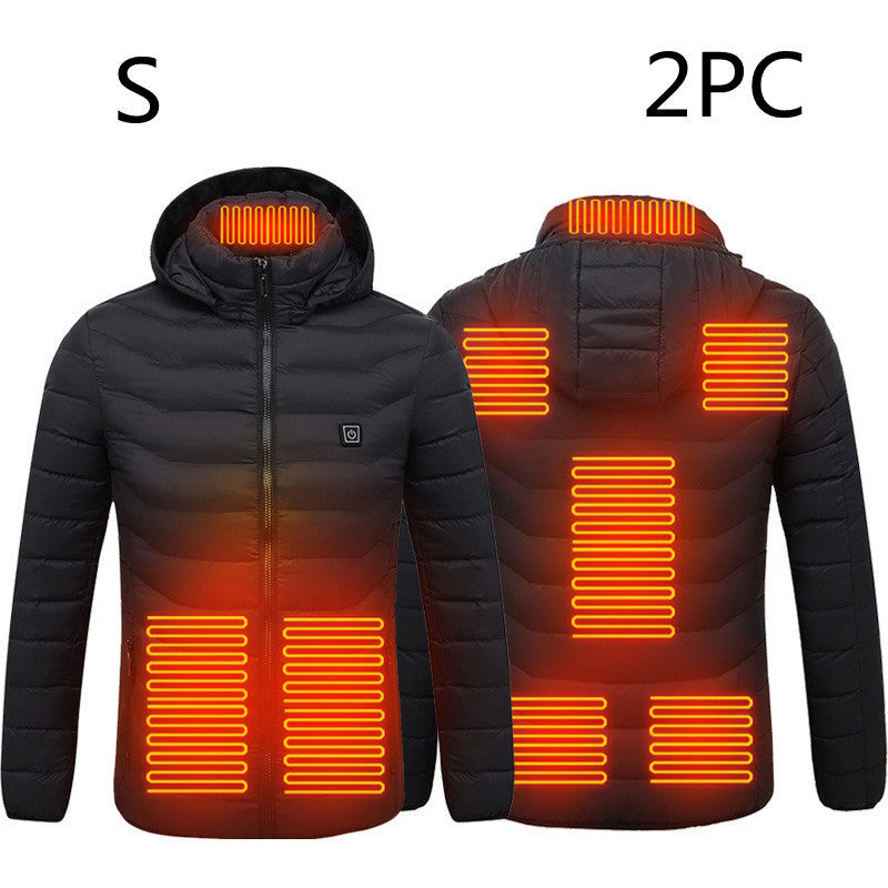 New Heated Jacket Coat USB Electric Jacket Cotton Coat Heater Thermal Clothing Heating Vest Men's Clothes Winter Overview: LIGHTWEIGHT DESIGN FOR HEATING: Metallic dot lining, elastic cuffs, hem, removable hood, long sleeve and high-quality zippers help y