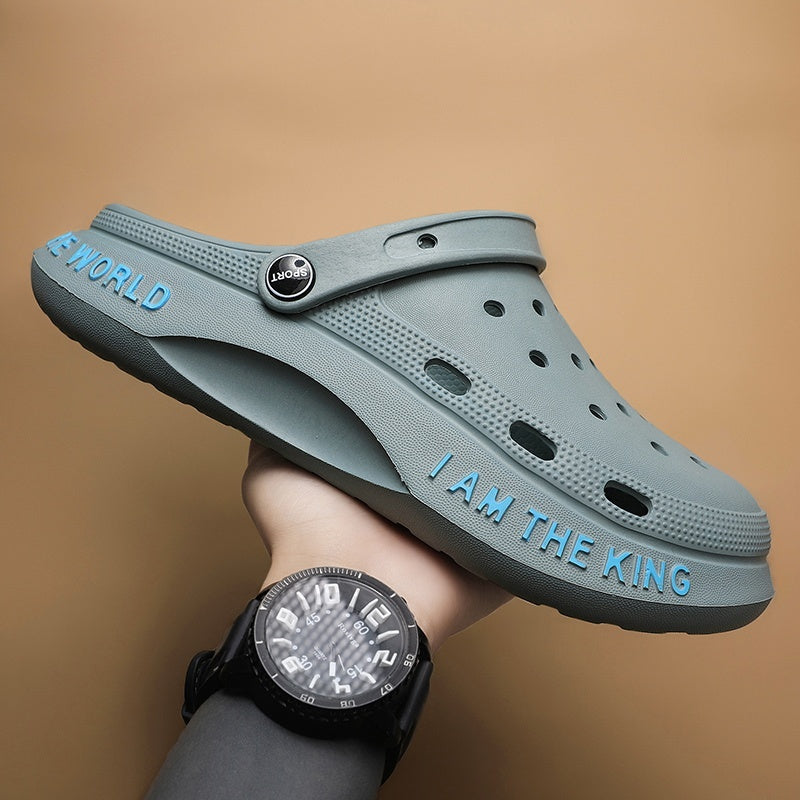 Outdoor Casual Dual-use Beach Half Slippers Sports Leisure Sandals Feeling Of Walking On Shit Product information: Color: black, gray, green, blue, white, black [fashion style], white【 fashion style], khaki [fashion style], Black [casual style], white【 ca