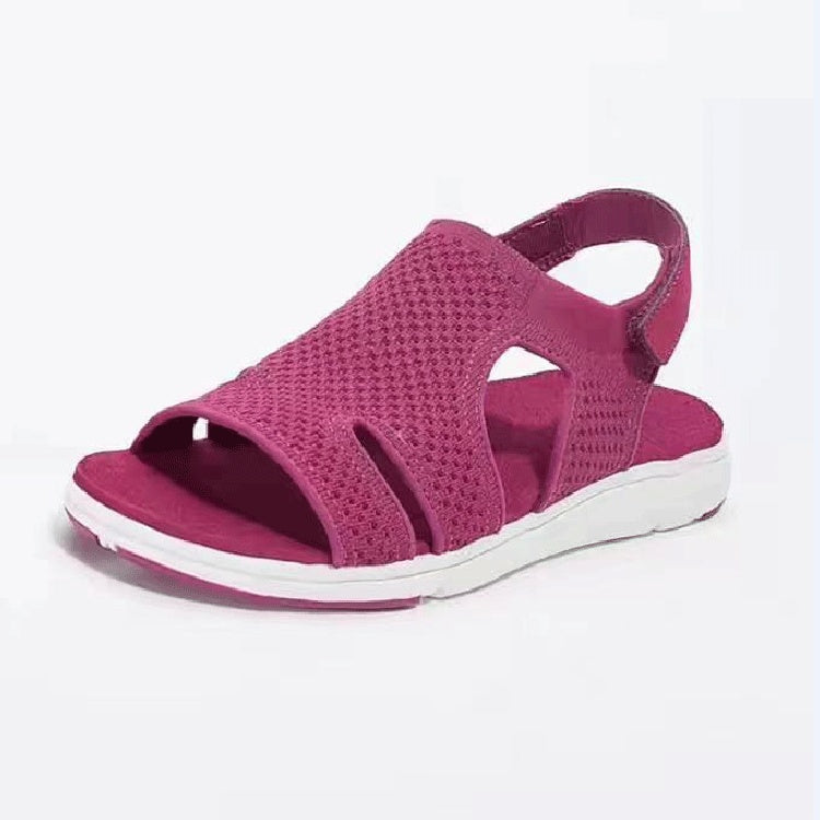 Breathable Stretch Fly Woven Comfortable Velcro Casual Sandals Product information: Upper material: mesh Sole Material: Rubber Style: casual Toe shape: fish mouth Popular elements: hollow Wearing style: Velcro Function: Breathable, lightweight Pattern: so