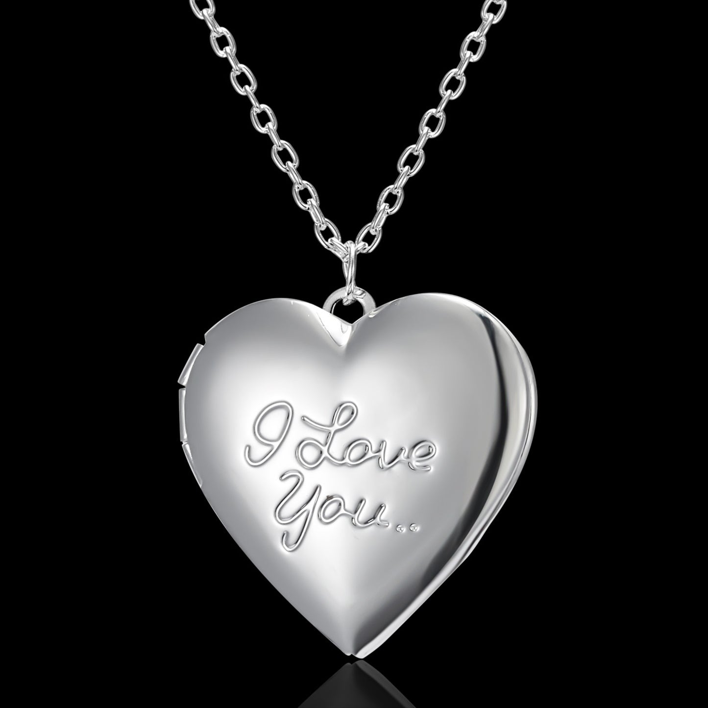 Carved Design Love Necklace Personalized Heart-shaped Photo Frame Pendant Necklace For Women Family Jewelry For Valentine's Day Overview: Unique design, stylish and beautiful. Good material, comfortable wear. A variety of colors, any choice. Product infor
