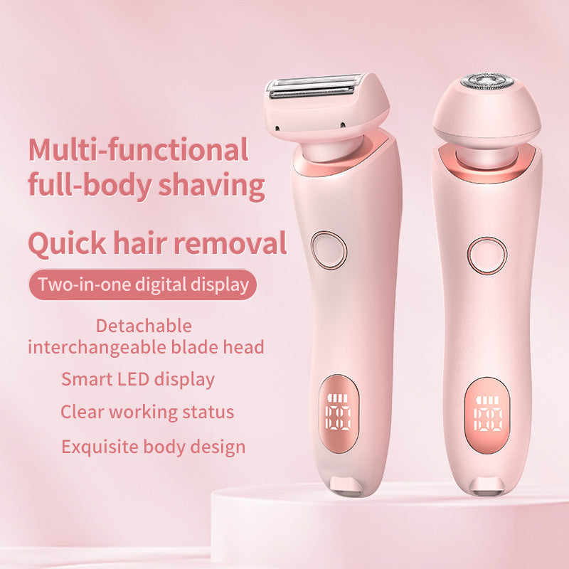 2 In 1 Hair Removal Epilator USB Rechargeable Trimmer Women Body Razor Face Leg Armpit Bikini Hand Pubic Shaver Hair Remover Overview: 【2 in 1 Electric Shaver for Women】electric razors aim to provide a painless & safe way for women shaving without worryin