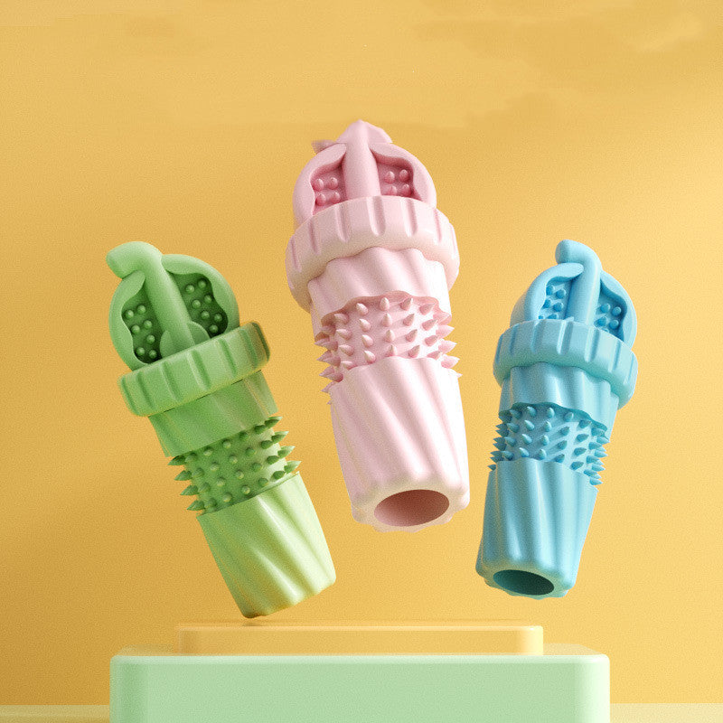 Pet Hat Type TPR Dog Toy Chew Resistant Pets Supplies Product information: Product category: gnawing toys Material: TPR Weight: 80G Color: Gentleman Blue, Cherry Blossom Pink, Avocado Green Specification: medium Packing list: Gnawing toys*1 Pet Hat Type T