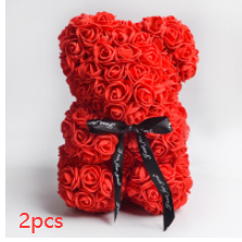 Valentine's Day Gift Rose Bear Eternal Flower Rose Teddy Bear PE Foam Bear 25cm Valentines Day Overview: Rose Bear — The rose bear is about 10*7*7 inches (length*width*height). This eternal rose bear symbolizes eternal love, affection, friendship and stab