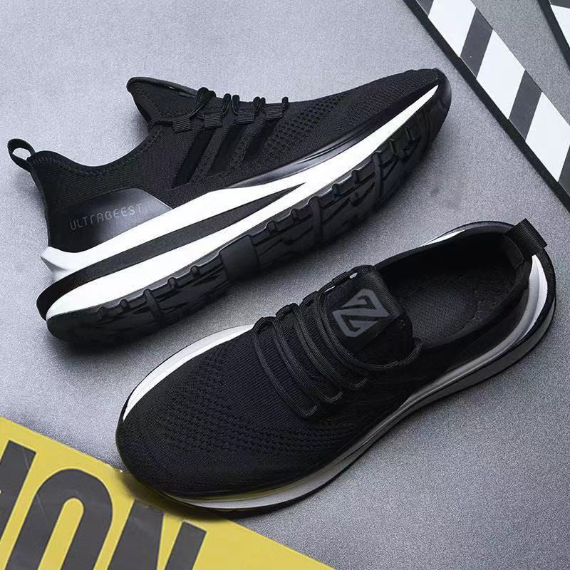 Casual Shoes Men's Sports Shoes Running Shoes Product information: Applicable gender: male Pattern: stripes Upper material: flying woven cloth Sole material: rubber Wearing style: front tie Popular elements: sewing thread Heel shape: flat heel Inside mate
