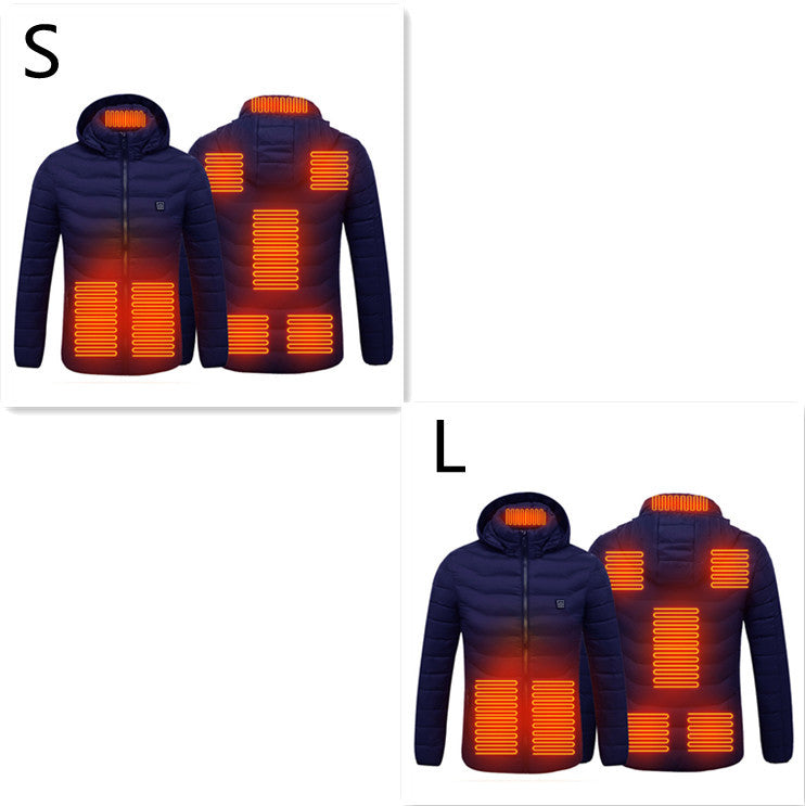 New Heated Jacket Coat USB Electric Jacket Cotton Coat Heater Thermal Clothing Heating Vest Men's Clothes Winter Overview: LIGHTWEIGHT DESIGN FOR HEATING: Metallic dot lining, elastic cuffs, hem, removable hood, long sleeve and high-quality zippers help y