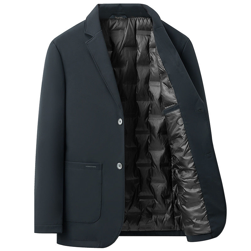 New Casual Men's Suit Jacket Product information: Pattern: solid color Color: black, navy blue Size: 170,175,180,185,190,195 Main fabric composition: Polyester Fiber (polyester) Applicable Gender: Male Style: light business Note: 1. Asian sizes are 1 to 2