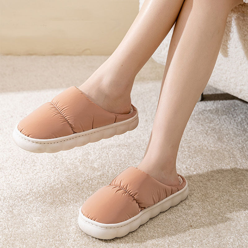 New Down Cotton Slippers Women Couple Winter Fashion Indoor Thick-soled Non-slip House Shoes Warm Floor Plush Slippers For Men Product information: Upper Material: Artificial Leather Sole Material:Rubber Function: Anti-slip, Warmth Toe shape: wrapped Heel
