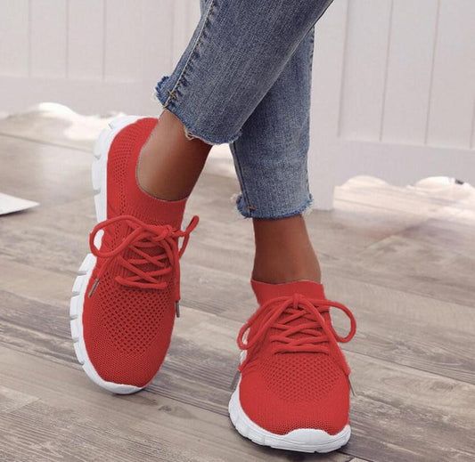 Flying Woven Mesh Women's Shoes Breathable Sneakers Specification: Upper material: mesh Sole Material: Rubber Applicable gender: neutral/male and female Upper height: low Sole craft: viscose shoes Wearing style: front tie Inside material: mesh Color: red,