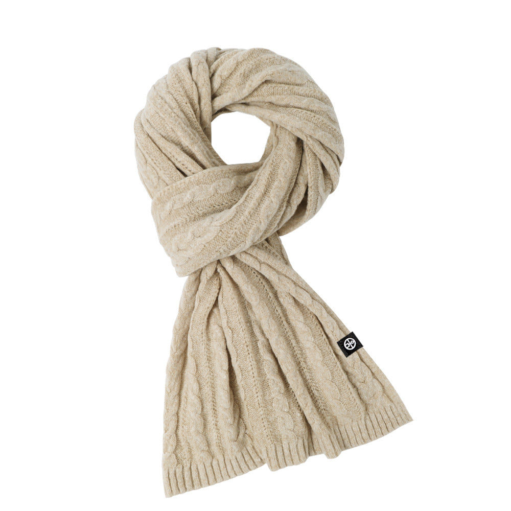 Solid Color Scarf For Women Winter Warm Fashion Versatile Shawl Korean Style Sweet Knitted Woolen Long Scarf Product information: Material:Polyester Style:Fashion Simple Features:Warm Color:Picture color Packing list: Scarf*1 Product Image: Solid Color Sc