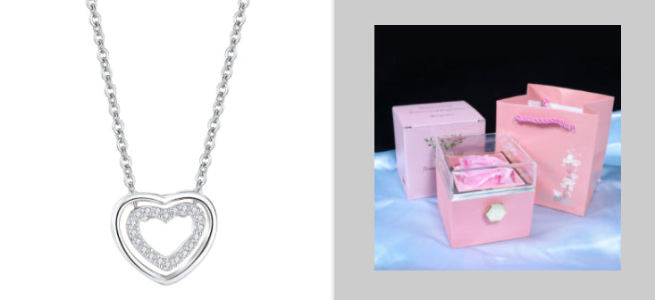 S925 Sterling Silver Heart To Heart Pendant Necklace Product information: Treatment Process: Electroplating Color: XL0320 heart-to-heart necklace (white gold color),XL0320 heart-to-heart necklace (Rose Gold) Pendant material: 925 silver Chain style: cross