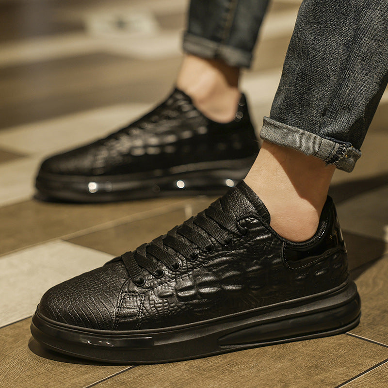 Fashionable Low Top Small White Shoe Board For Men Product Information: Toe shape: round toe Upper material: artificial PU Style: Casual Applicable gender: Male Color: White, Black, Red Size information: Sizes: 39,40,41,42,43,44 Packaging list: Men's shoe