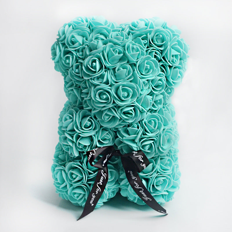 Valentine's Day Gift Rose Bear Eternal Flower Rose Teddy Bear PE Foam Bear 25cm Valentines Day Overview: Rose Bear — The rose bear is about 10*7*7 inches (length*width*height). This eternal rose bear symbolizes eternal love, affection, friendship and stab