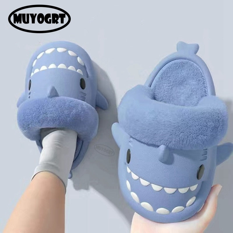 Non-Slip Furry Shark Slides Introducing the Non-Slip Furry Shark Slides – the perfect footwear for any occasion! These slippers are made from waterproof materials and boast non-slip soles, making them ideal for use both indoors and outdoors. Crafted with