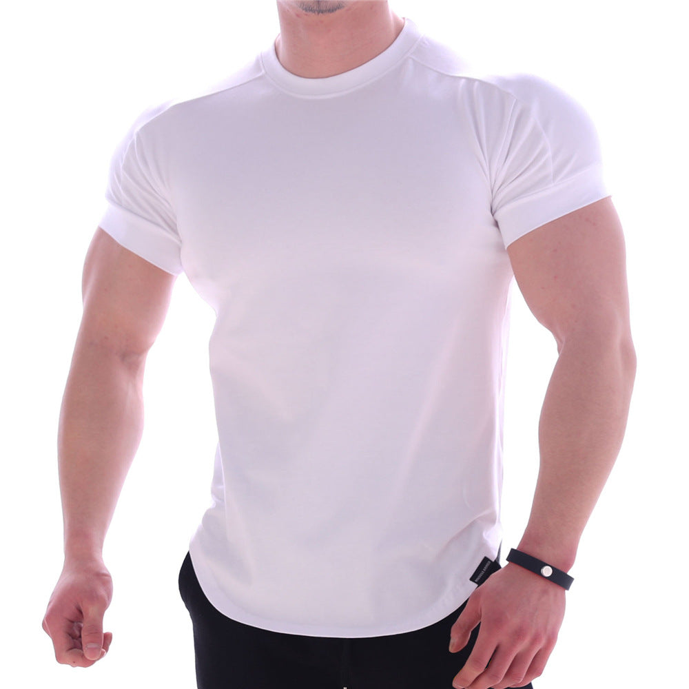 High Elastic Slim Fit T-shirt Looking for a shirt that will make you look and feel your best? Look no further than our High Elastic Slim Fit T-shirt. Made from polyester, this shirt is designed to help you stay cool and dry in summer weather. The curved h
