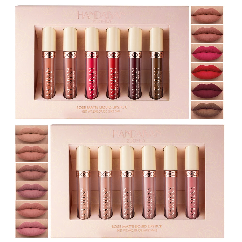 6PC Matte Velvet Lip Gloss Set Unveil Your Inner Goddess with Our 6PC Matte Velvet Lip Gloss Set! Prepare to be swept away by the enchanting allure of our Goddess Gift Matte Velvet Lip Gloss Set. Packed with six mesmerizing shades, this collection is your