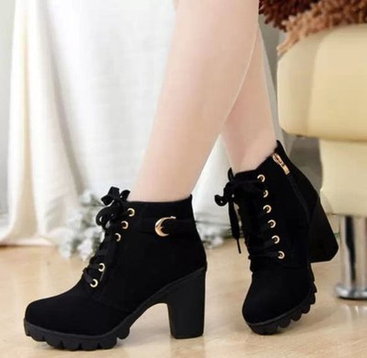 Autumn Winter Thick Heeled Woman Boots Stay warm and stylish this winter with the Autumn Winter Thick Heeled Women's Boots. These are the perfect fall/winter shoe for any fashionista! With their beautiful design and attention to detail, they'll have you t