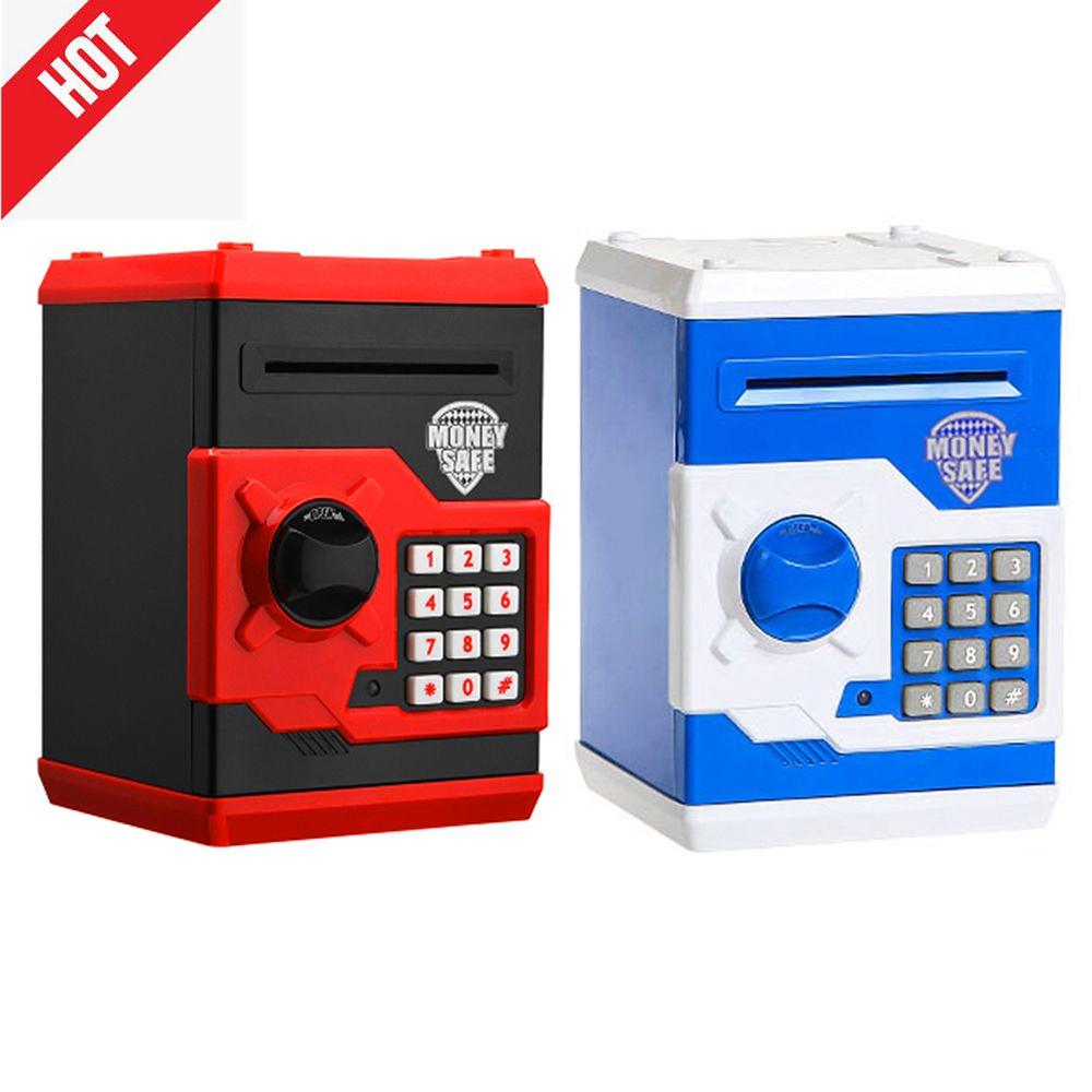 Electronic Piggy Bank ATM Mini Money Box Safety Password Chewing Coin Cash Deposit Machine Christmas Gift for Children Kids Electronic Piggy Bank ATM Password Cash Coins Money Saving Safe Box Automatic Deposit Banknote Toys Gift Specification: Material: N