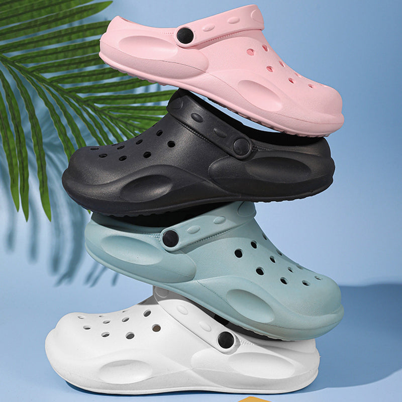 Beach Casual Sandals Introducing our EVA Hole Shoes Beach Casual Baotou Sandals - the perfect blend of style, comfort, and durability. Crafted with lightweight materials and a non-slip sole, these sandals offer a relaxing and secure fit. Make a splash at