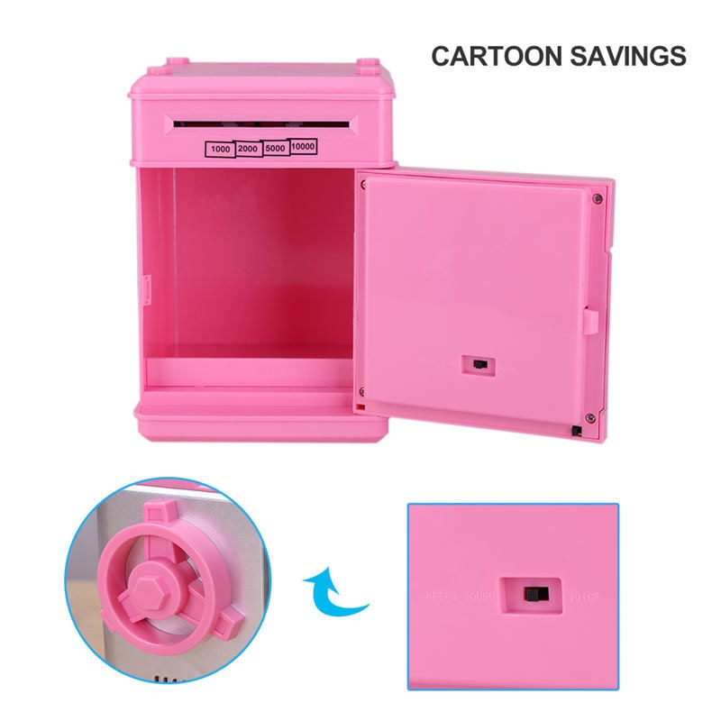 Electronic Piggy Bank ATM Mini Money Box Safety Password Chewing Coin Cash Deposit Machine Christmas Gift for Children Kids Electronic Piggy Bank ATM Password Cash Coins Money Saving Safe Box Automatic Deposit Banknote Toys Gift Specification: Material: N