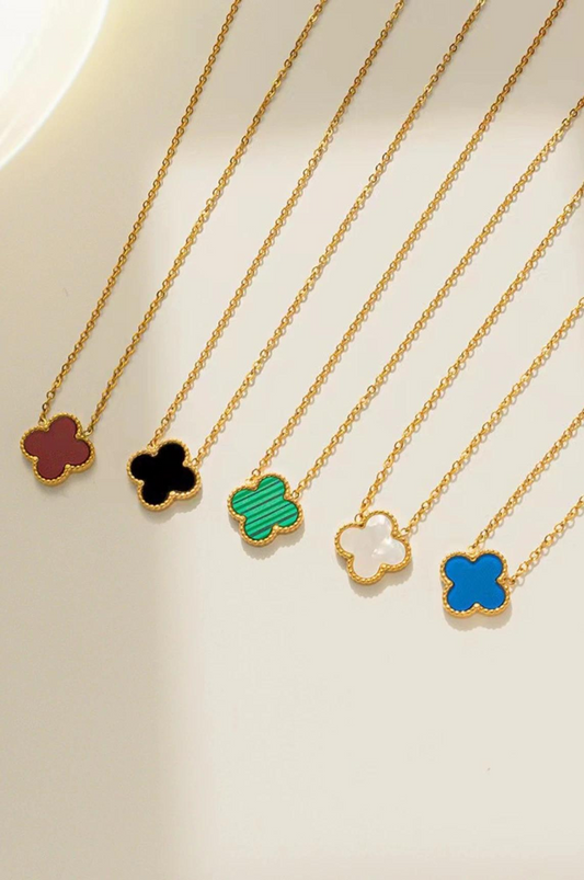 Clover Necklace Discover timeless elegance with our Clover Necklace, a beloved bestseller available in an array of captivating colors. This exquisite piece redefines luxury, offering affordability without compromise. Crafted with meticulous attention to d