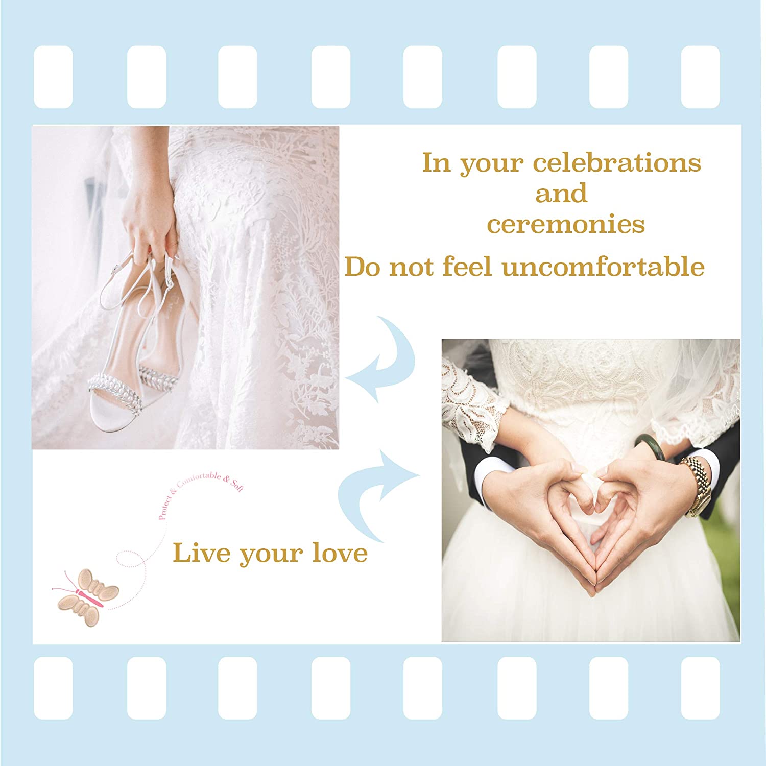 Heel Cushion Pads Introducing our Heel Cushion Inserts – the solution for shoe slippage and heel pain. With a soft gel design, self-adhesive backing, and comfortable fit, these inserts provide relief from discomfort, protect against blisters, and keep you