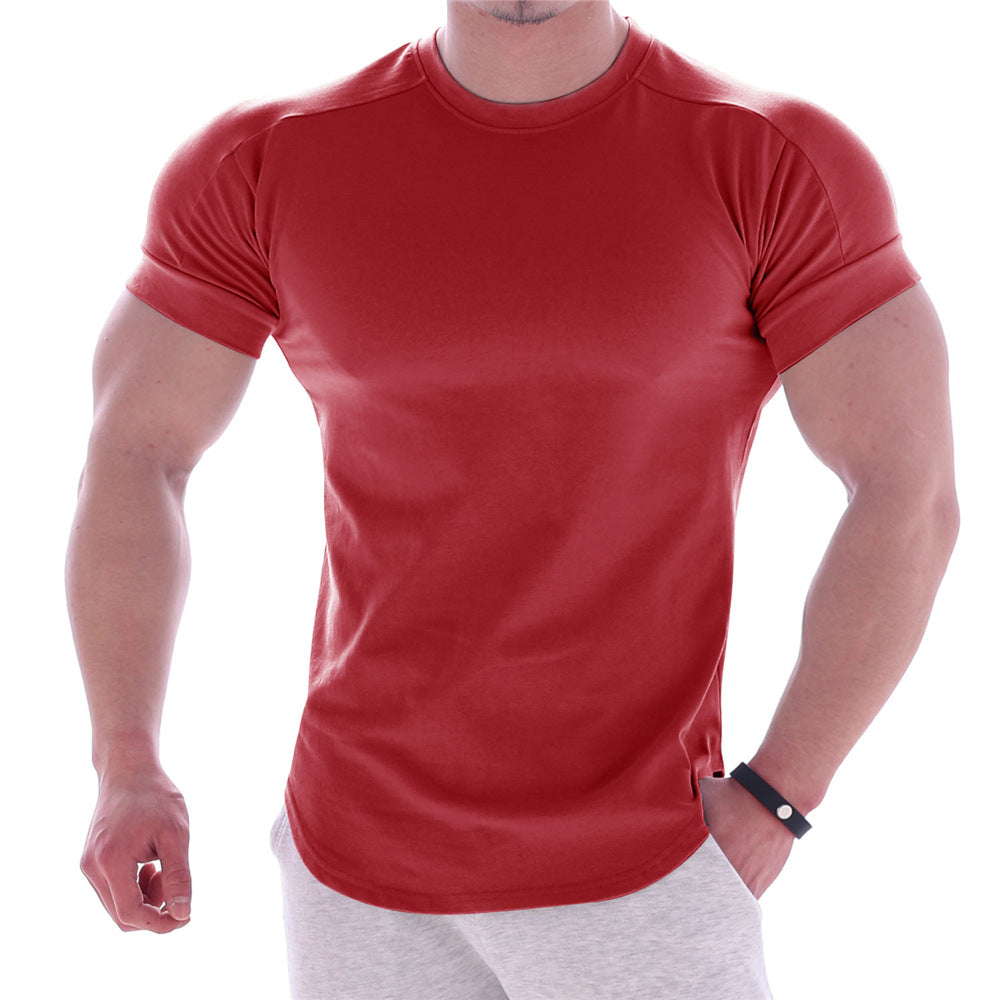 High Elastic Slim Fit T-shirt Looking for a shirt that will make you look and feel your best? Look no further than our High Elastic Slim Fit T-shirt. Made from polyester, this shirt is designed to help you stay cool and dry in summer weather. The curved h